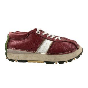 Wild Rice Vintage Women's Size 6.5 Bullpen Red Leather Chunky Sneakers 90s Y2K